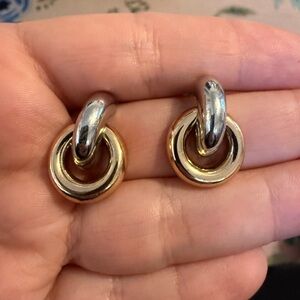 Elegant Gold and Silver Hoop Earrings